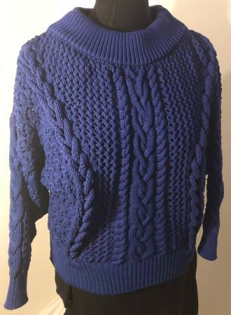 Baumwoll-Pullover, marineblau, Rundneck, Brusnika