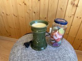 PartyLite elektrische Duftlampe grün mit Duftwachs