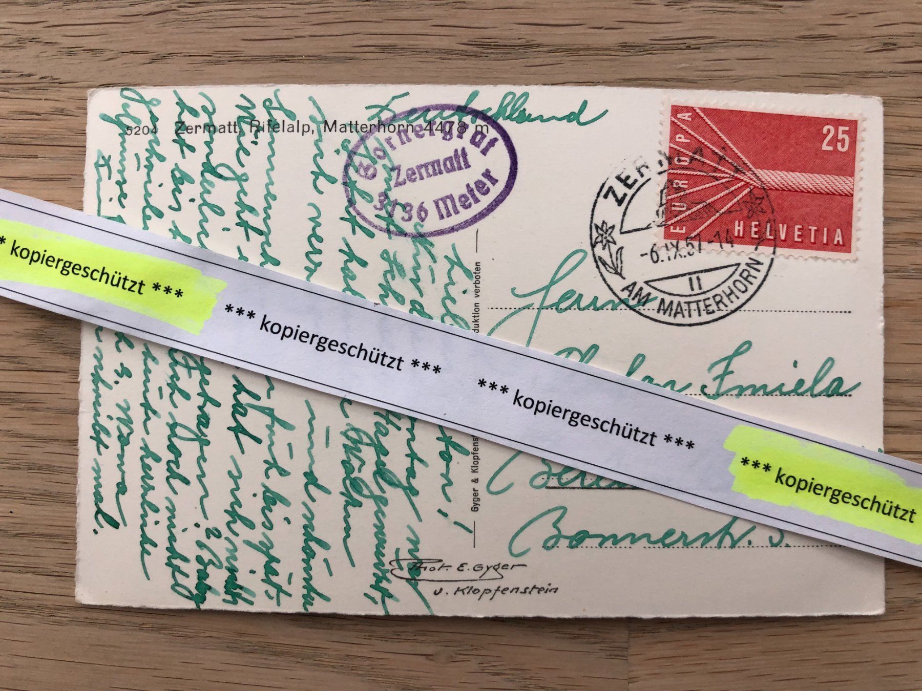 Cartoline postali: Zermatt Rifelalp Matterhorn AK – Usato da Hefenhofen venduto da Bierinder 1
