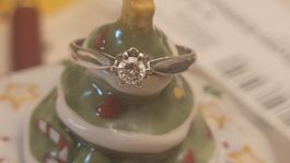 Solitaire Ring 750 Weissgold Massiv