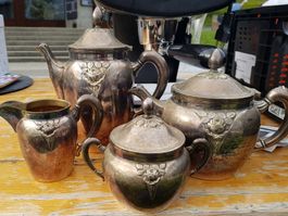 Antikes versilbertes Kaffee-Set