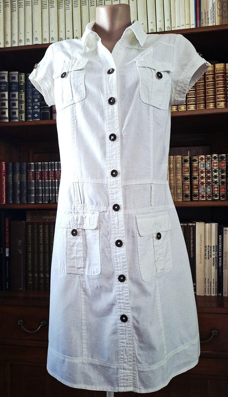 Vestiti: Robe mi-longue- Cache Cache –Lin/coton– Taille 38 CH – Usato da boudry venduto da Let_20