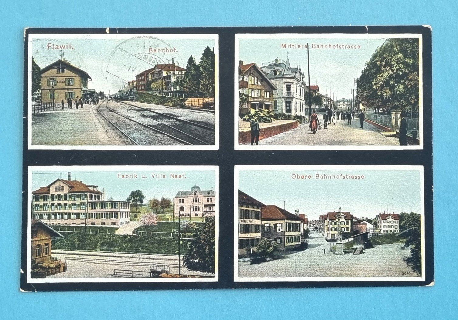 Cartoline postali: Flawil - Bahnhof - Fabrik -  Bahnofstrasse - 1908 – Usato da Rothrist venduto da RROENK