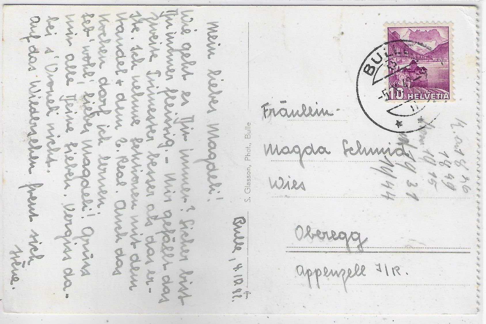Cartoline postali: Institut Sainte Croix - Bulle vu de Bouleyres – Usato da Ettingen venduto da Kartenplanet 1