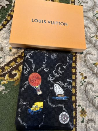 Louis Vuitton Damier Graphite Map Schal – kaum getragen