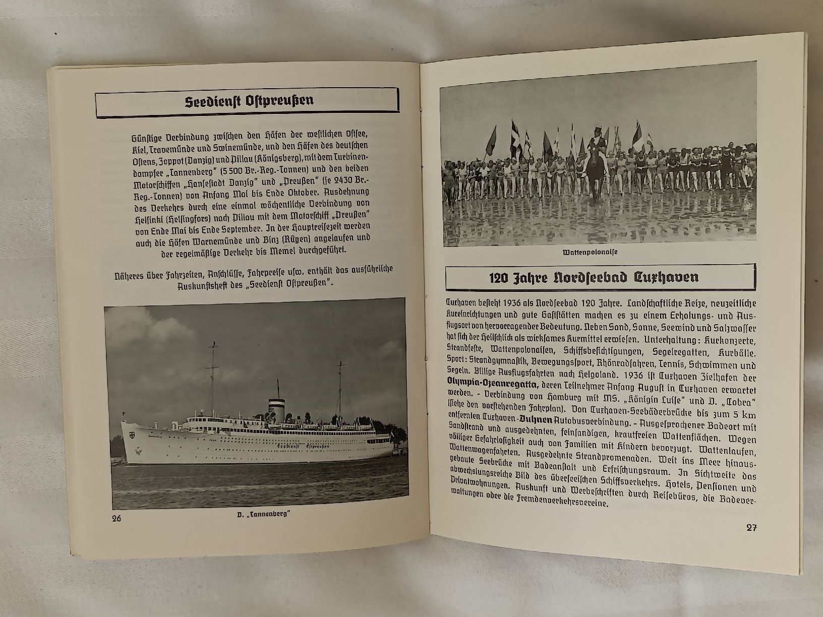 Documenti: Broschüre / Sommerfahrplan 1936 HAPAG Schifffahrt – Usato da Brugg AG venduto da Ente015 5