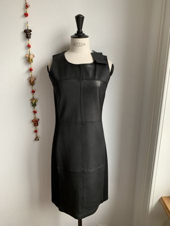 MACKAGE: OVP/mit Etikette-sexy schwarzes Lederkleid, M/36