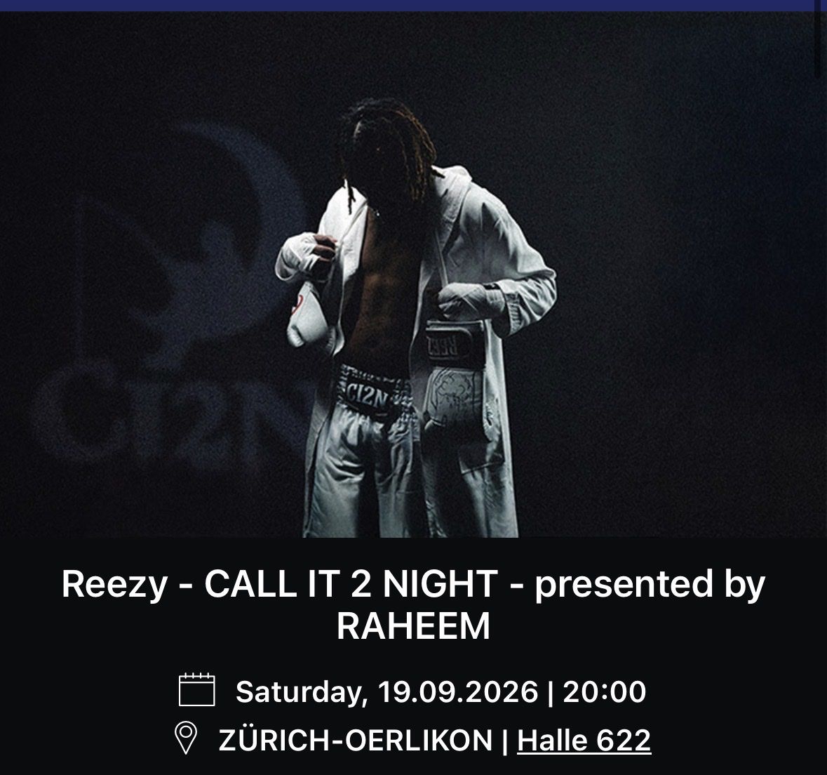 Biglietti: 1 Reezy Stehplatz ticket – Nuovo (secondo la descrizione) da Erlenbach ZH venduto da Womenscorner