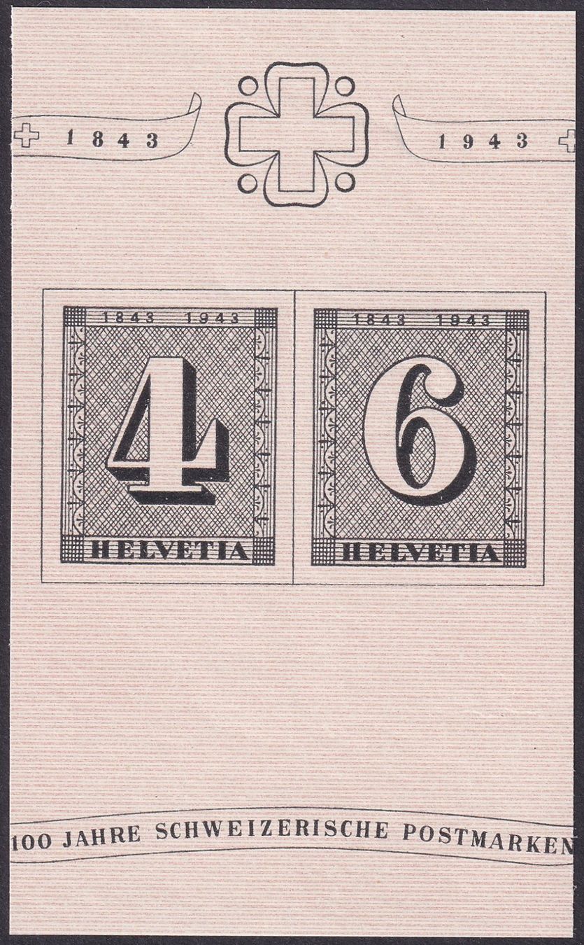 Tutti i francobolli: 1943, W12+13 Block-Ausschnitt ** postfrisch, Kat: 90.- – Usato da Sursee venduto da Luzernerraute