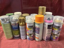 Diverse Sprühfarben Set Gold Pink Grün Weiss gebraucht