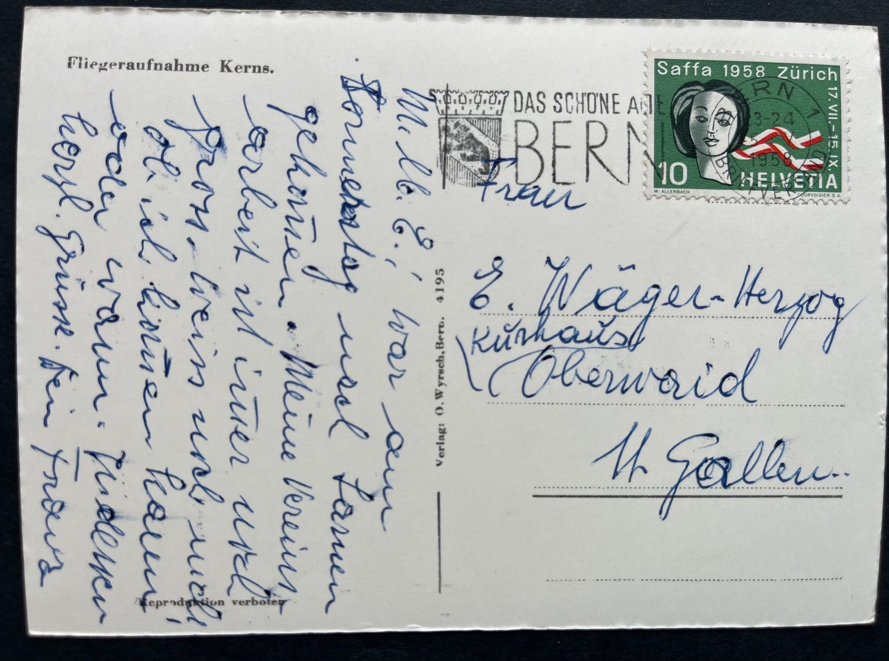 Cartes postales: Kerns. Flugaufnahme, ca. 1950 – D'occasion à Ostermundigen par DaxKarten-75 1