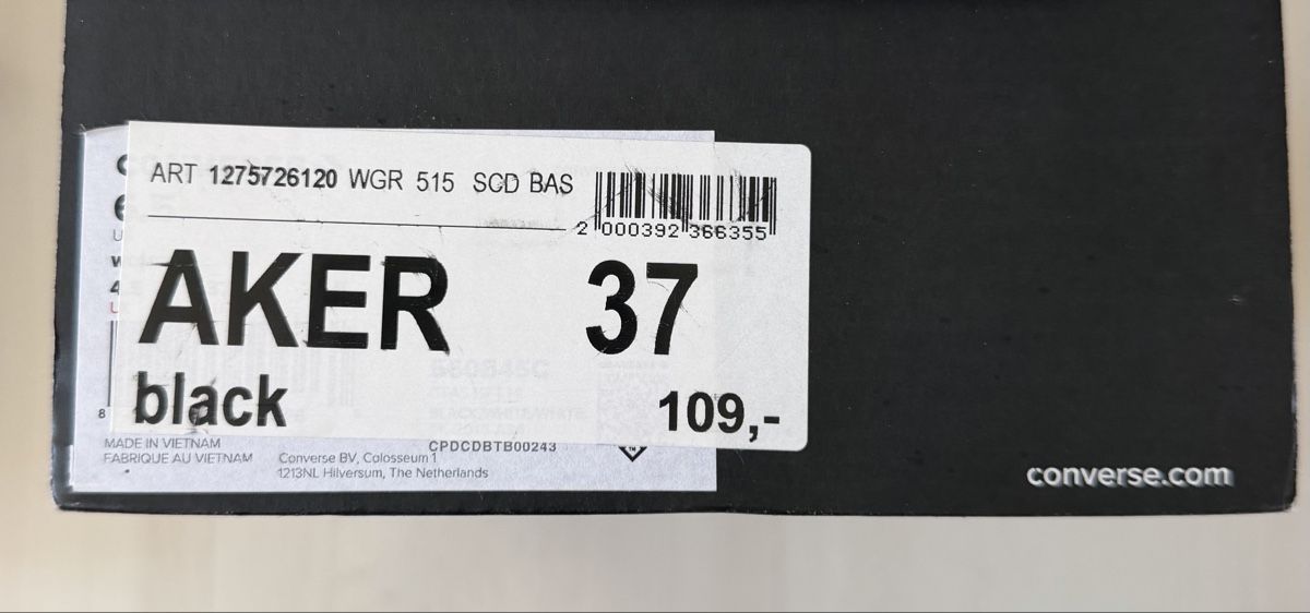 Converse Scarpe da uomo: Baskets Converse Chuck Taylor noires 37 – Nuovo (secondo la descrizione) da Monthey venduto da Ben1 3