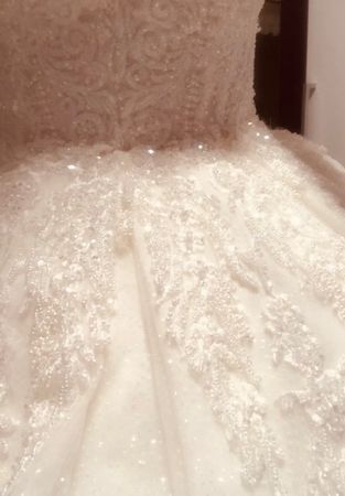 Robe de mariée blanc perles taille S neuf bon état