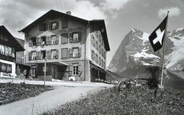 WENGEN Hotel Jungfrau Wengernalp, gel. 1956 Stempel Bazar