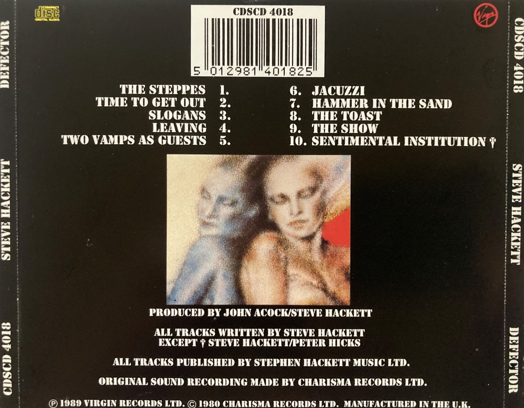 CD: GENESIS / STEVE HACKETT - DEFECTOR – Usato da Bottens venduto da hotter-than-hell 1