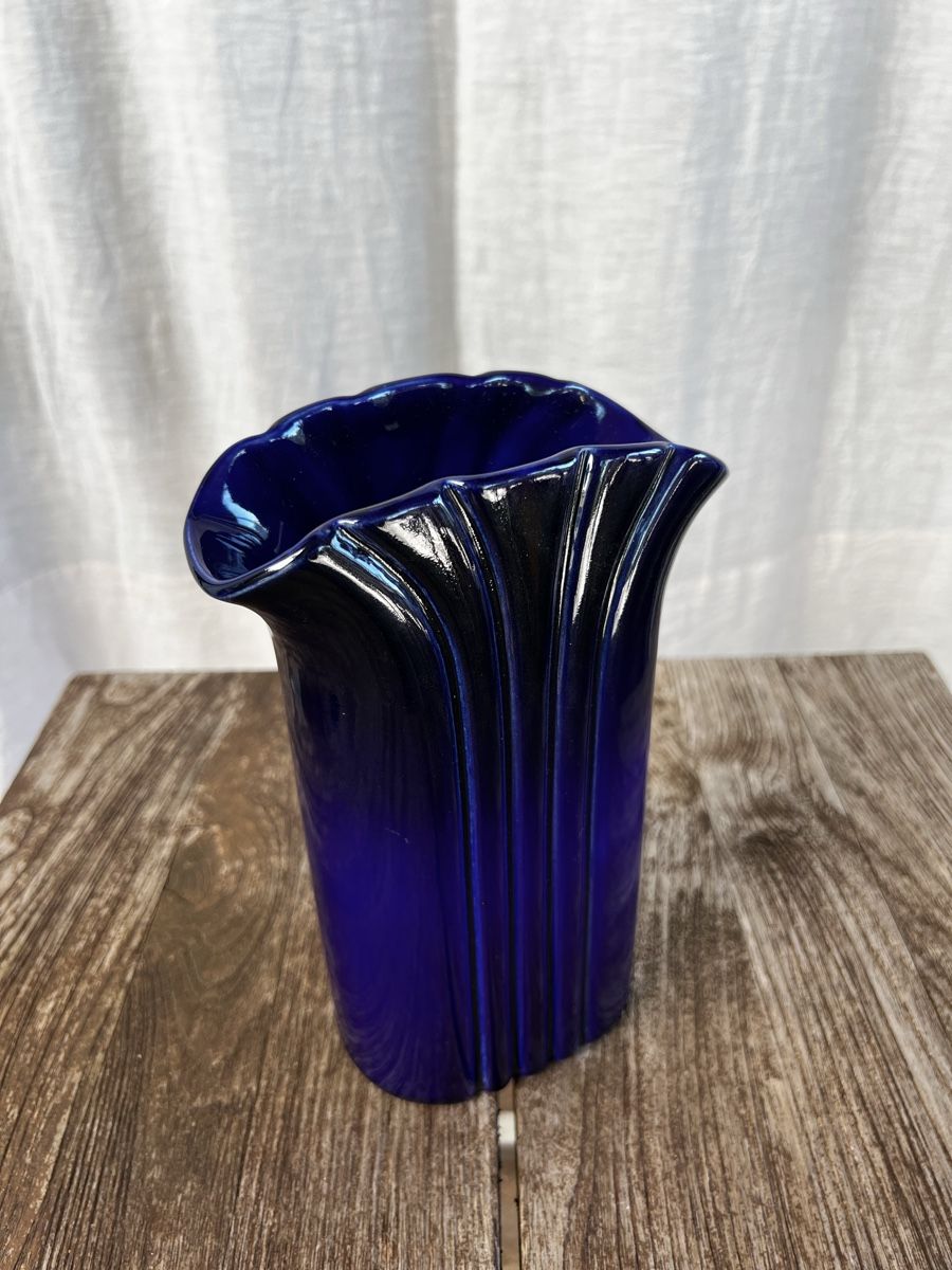Vasi & Recipienti: Vintage vase, cobalt blue ceramic with ruffled rim – Usato da Oberägeri venduto da Theonose74 4