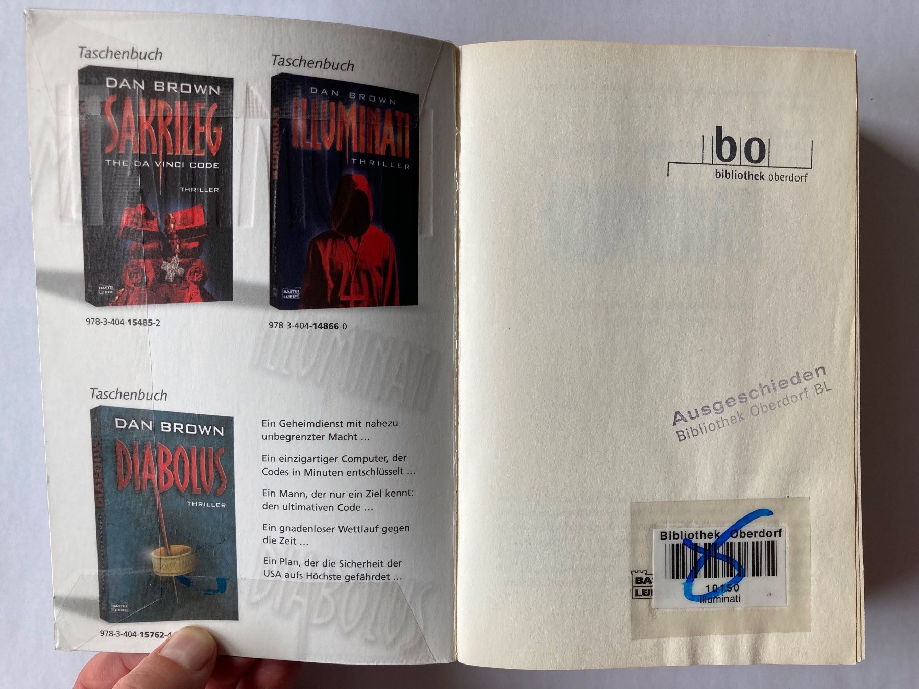 Bücher: Dan Brown - Illuminati – Gebraucht aus Bubendorf von Alpenheidi 2