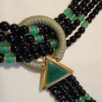 Elegante raffinierte Vintage 70er Jahre Glas Kette Unikat