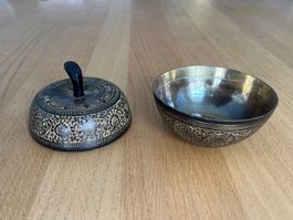 Dose, Töpfchen, Deko, Messing, asiatisch, Vintage, Döschen