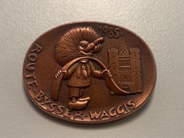 Plakette ROUTE BYSSER WAGGIS Basel 1985