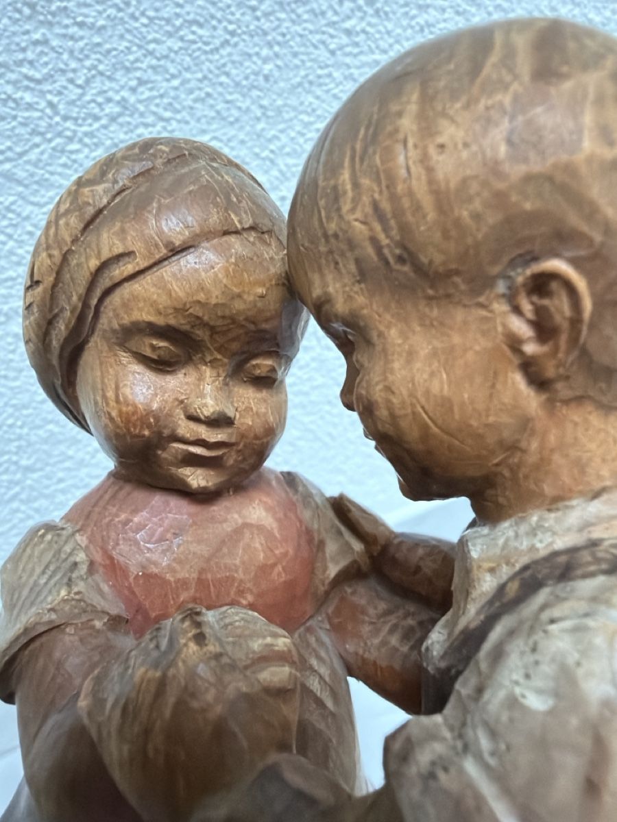 Statuette: Holzfigur geschnitzt, tanzende Kinder. – Usato da Biberist venduto da Momo33 6