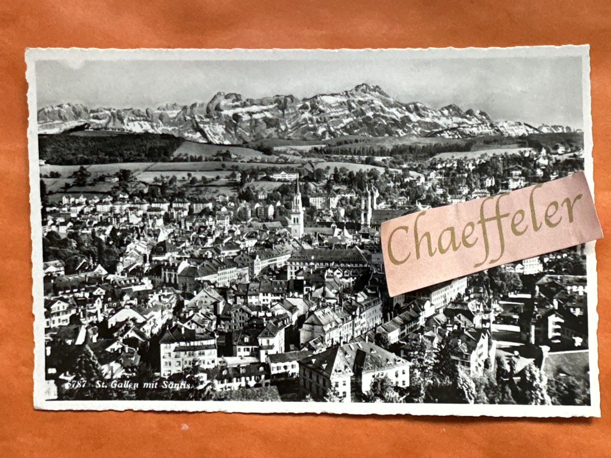 Cartoline postali: 1951 St. Gallen mit Säntis – Usato da Zürich venduto da Chaeffeler