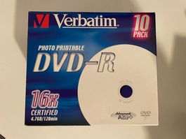 Lot de 10 DVD-R Verbatim avec boites