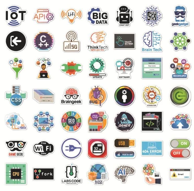 Sticker: Computer Programmieren C# SEO C++ CSS API 50 tlg Stickerset – Nuovo e nell'imballaggio originale da Dättlikon venduto da easythings 1