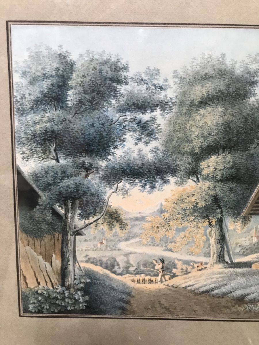 Dipinti: Schweizer Schule 19. JH Aquarell – Usato da Wolfhalden venduto da SecondAntique 2