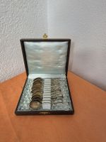 Feines Löffelset mit Blattmotiv, Silber, 12 Stk.  Rarität