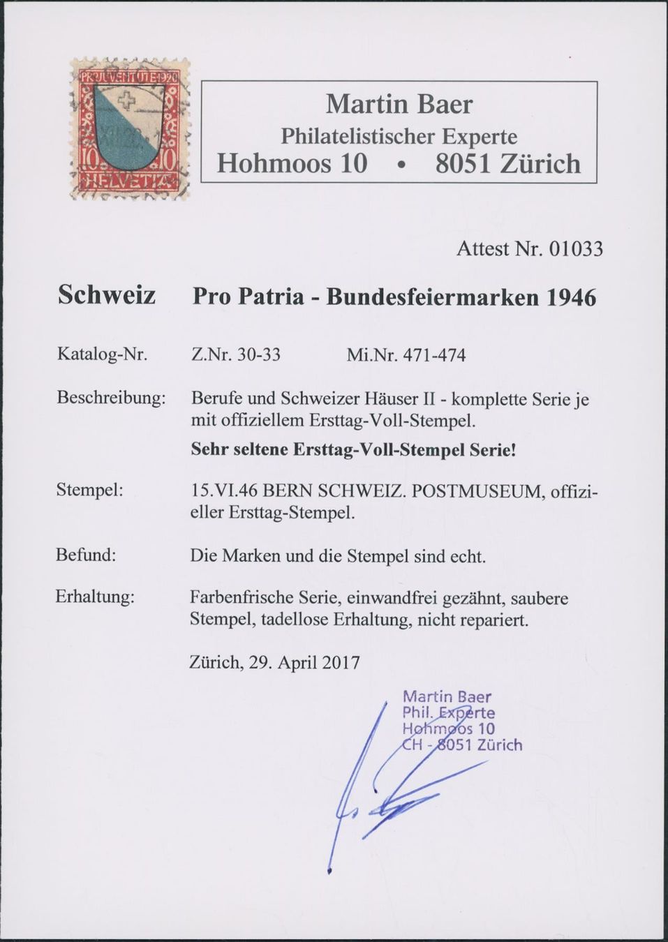 Alle Briefmarken: 1946 - Pro Patria - Ersttag Voll Stempel – Gebraucht aus Schindellegi von leecollect 2