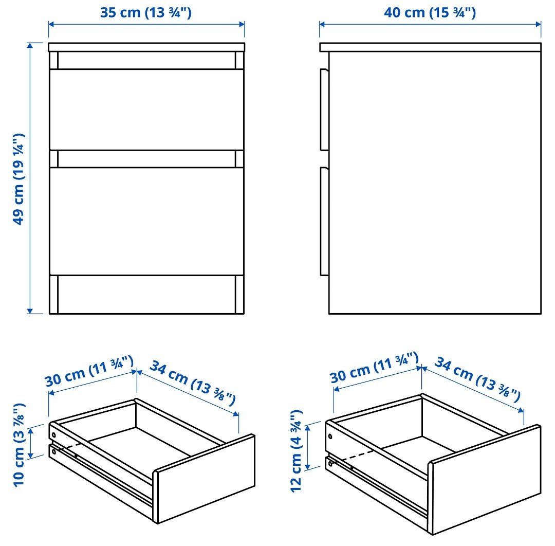 Ikea Comodini: 2 IKEA KULLEN - White Nachttisch / Drawer / Bedside Table – Usato da Ebikon venduto da car_cb7c 1