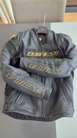 Dainese Racing 5 Motorrad Lederjacke Grösse 50 schwarz/gold