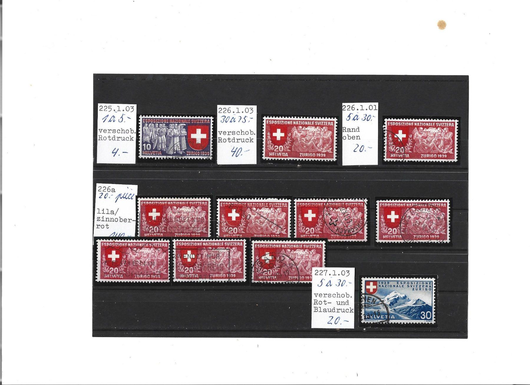 Tutti i francobolli: variétés, variétäte – Usato da Delemont venduto da toutdubon11 1