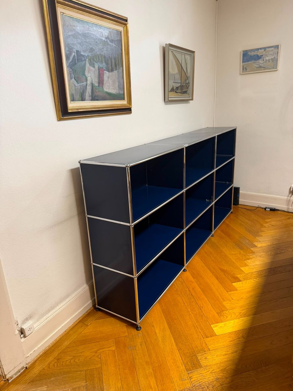 USM Scaffali: USM Sideboard Steel blue 3x3 – Usato da Lausanne venduto da Juliencor 1