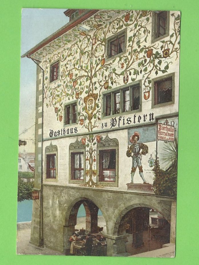 Cartoline postali: Gasthaus zu Pfistern Luzern um 1900 – Usato da Zürich venduto da t24_de