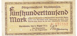 Rheinhausen 500000 Mark 03.08.1923 VZ+-VZ++