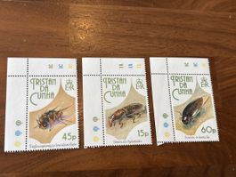 3er Set Briefmarken Tristan da Cunha mit Käfermotiven