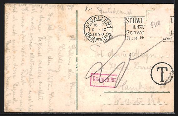 Cartoline postali: St. Gallen, Museum, Scheffelstein, Stift – Usato da Berlin venduto da bartko-reher 1