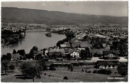 Stein-Säckingen mit Bahnhof, gelaufen 1951