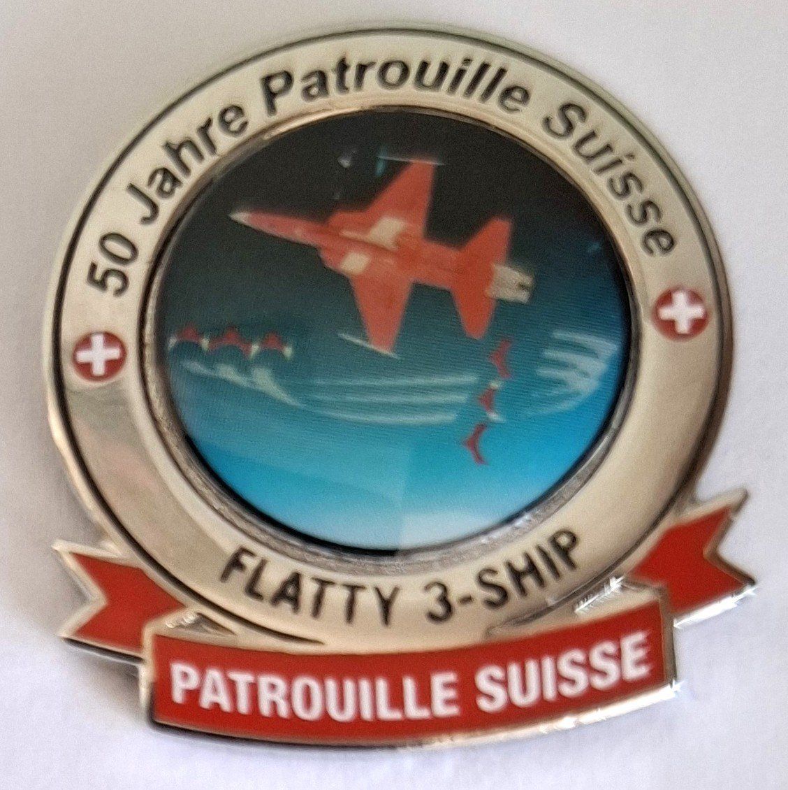 Schweizer Armee Plaketten & Abzeichen: Patrouille Suisse Flatty 3 - Ship – Gebraucht aus Hinterkappelen von Schampus