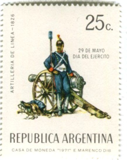 Tous les timbres: Briefmarke "Kanonen". Argentinien. – Neuf avec emballage d'origine à Basel par Butsch5