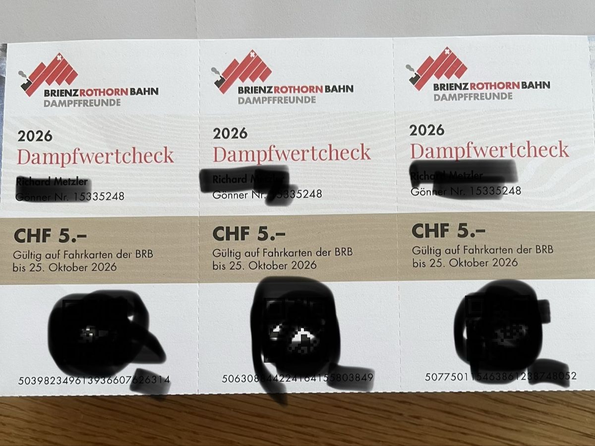 Buoni: Brienzer Rothorn Dampfwertcheck  – Nuovo (secondo la descrizione) da Heerbrugg venduto da sputnik09