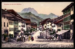 AK Gruyères, La rue et le Moléson