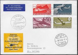 1960 Sonder-Brief Helikopter-Post Vaduz-ZH Serie Top ab 1.-