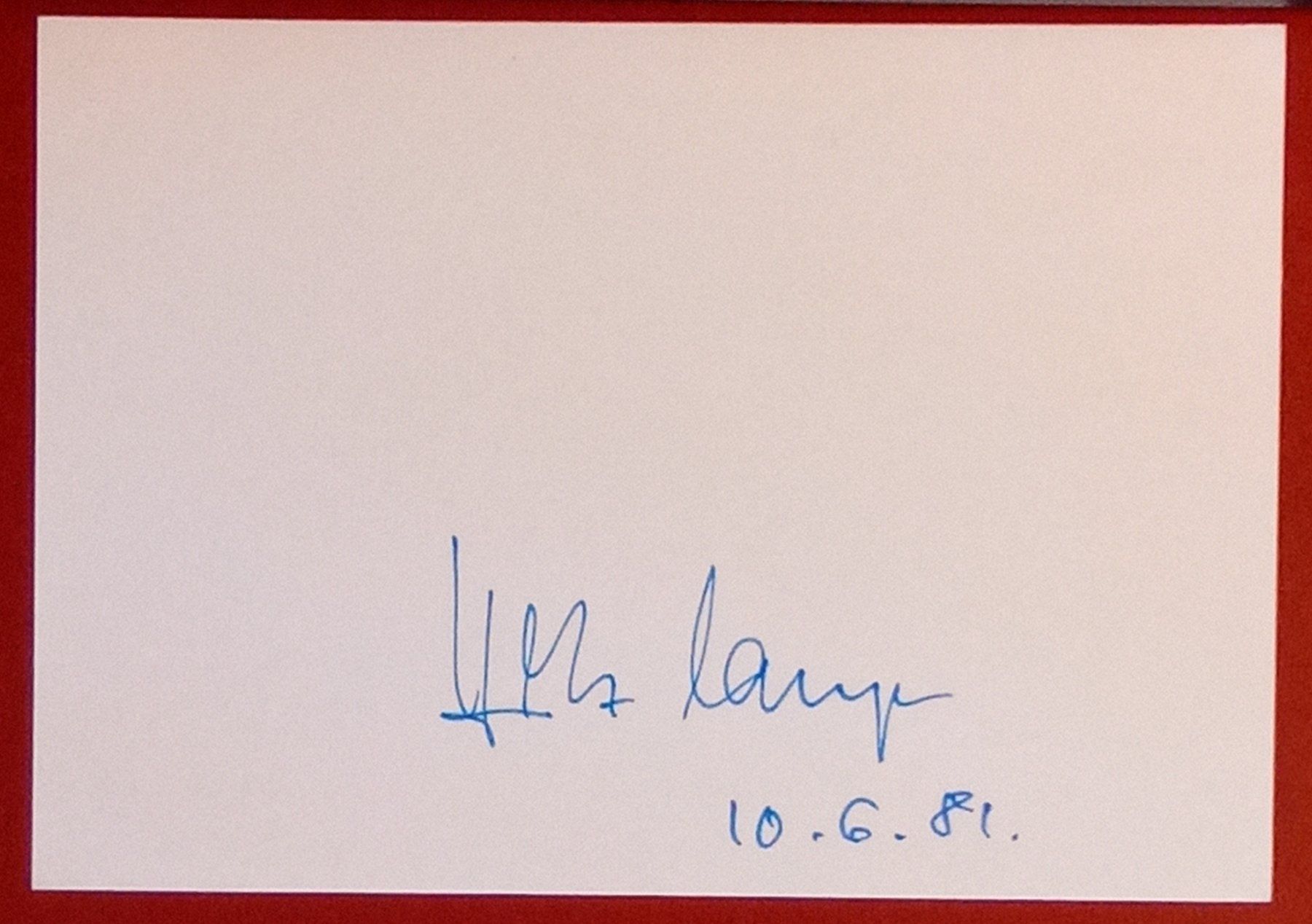 Autografi: Hellmut Lange 1923-2011 Autogramm Karte 10x15cm – Usato da Bischofszell venduto da Gottselig