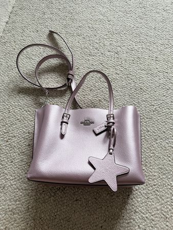 COACH Handtasche, Metallic Rosé/Flieder, Leder