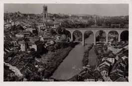 Fribourg, circulée 1934 poste de campagne FRIBOURG CASERNE