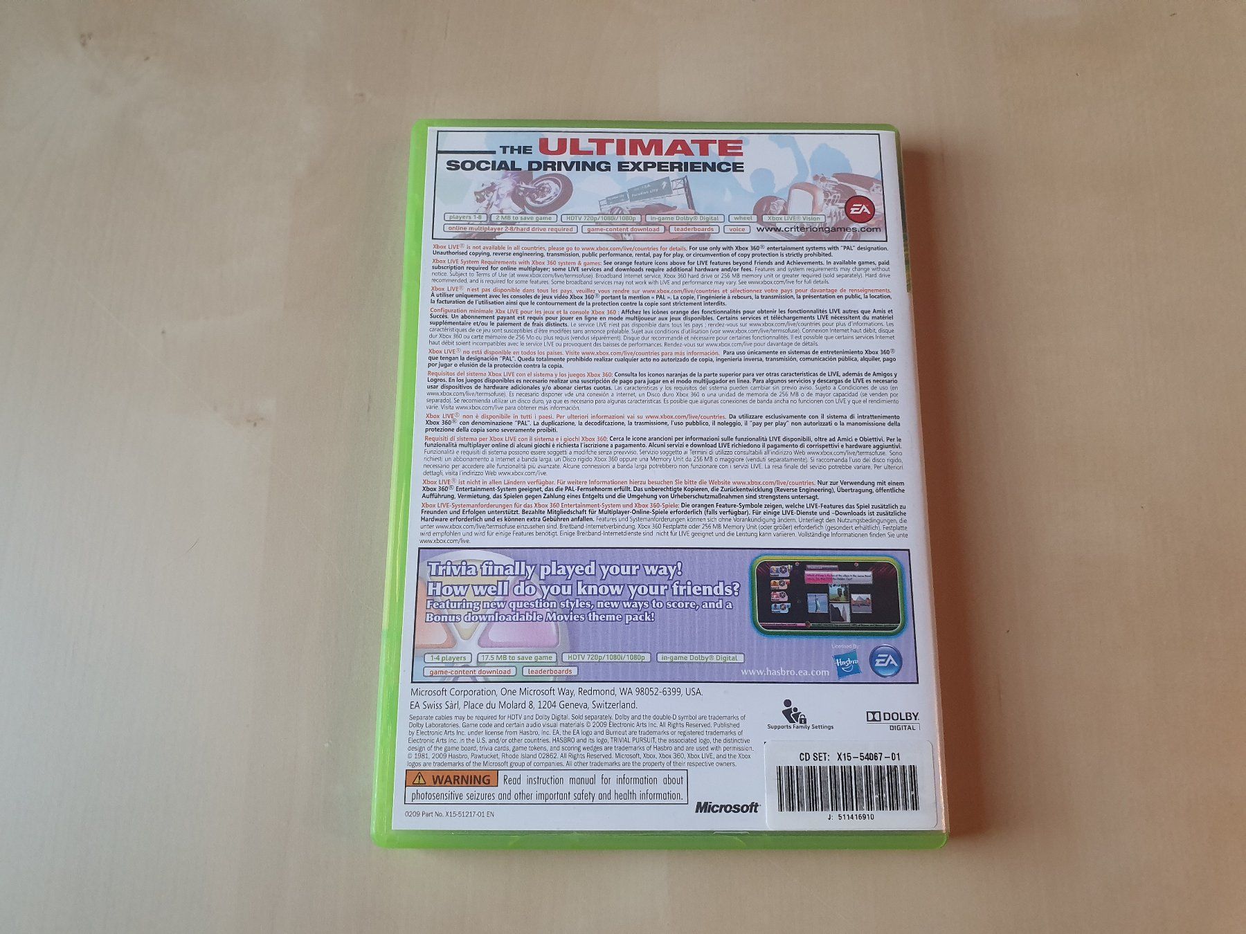 Microsoft Spiele: Burnout Paradise / Trivial Pursuit – Gebraucht aus Stansstad von collectorsshop 1