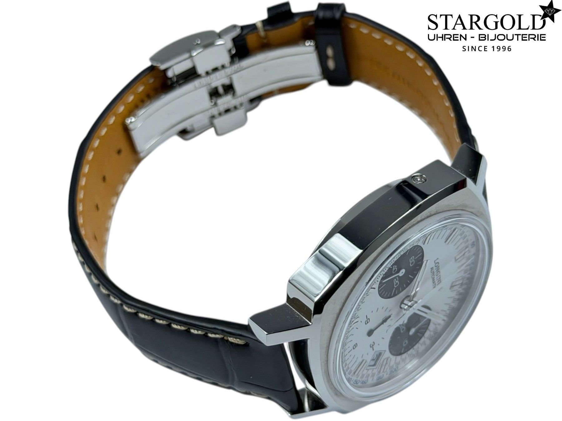 Longines Orologi: Longines Heritage 1973 Column-Wheel Chronograph - L2.791.4.7 – Nuovo e nell'imballaggio originale da Zürich venduto da Stargold-Uhren 5